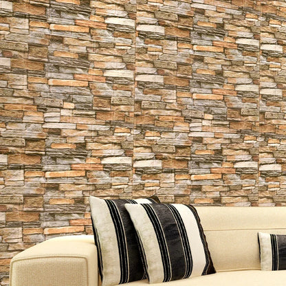70cmx1/5/10m 3D Foam Self-Adhesive Wallpaper Waterproof Brick Wall Stickers Living Room Bedroom Wall Stickers Home Decoration