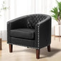 Comfy Accent Chair, Faux Leather Living Room Chairs Club Chair with Cushion, Nailhead Trim and Diamond Mesh Backrest