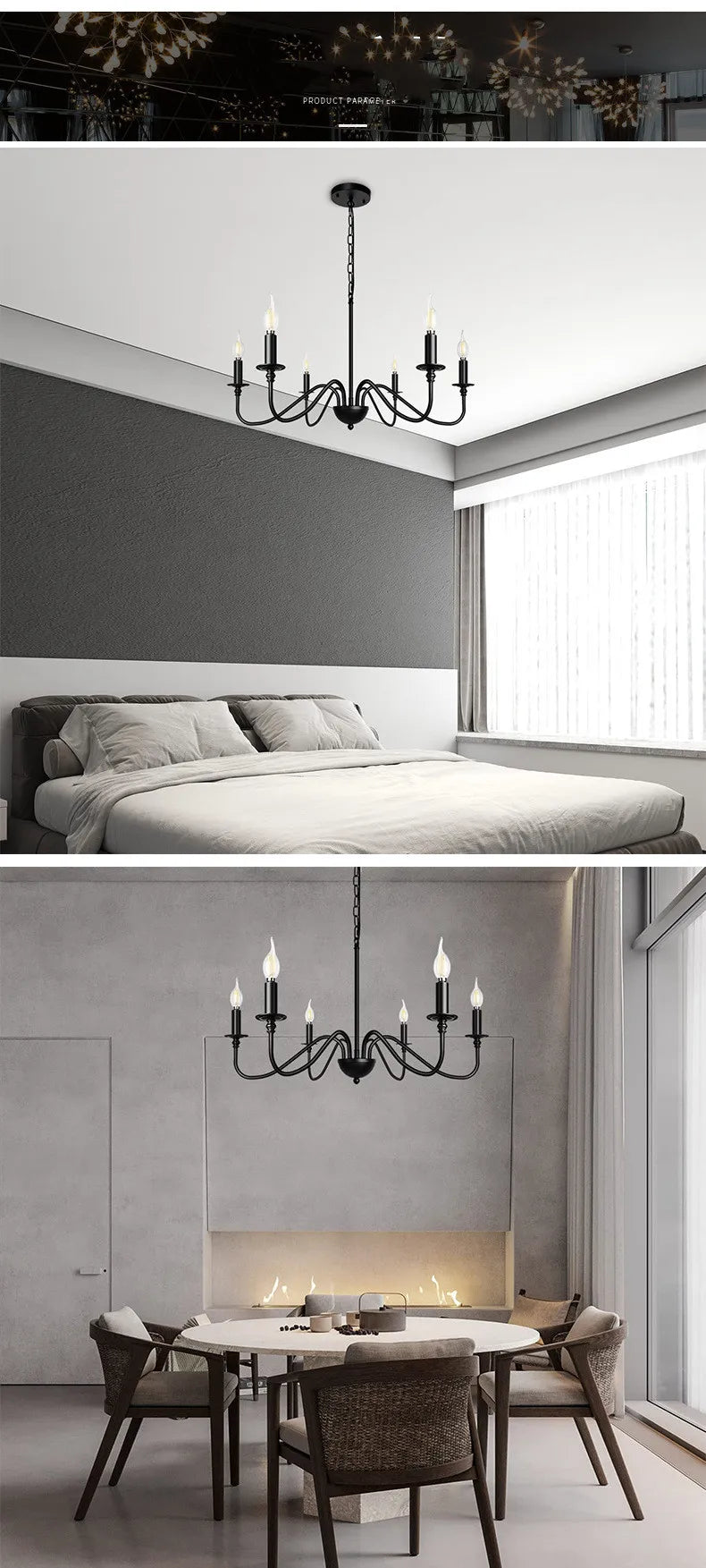 Retro Loft Living Room Chandelier Lighting E14 Vintage American Style Black/Gold Ceiling Chandelier Household Dining Room Light