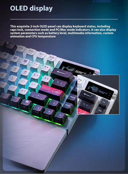 ROG Azoth X Wireless Tri-mode Mechanical Keyboard Hot Swap 2“OLED Screen Gasket Mount Custom PC Esport Laptop Gaming Keyboards