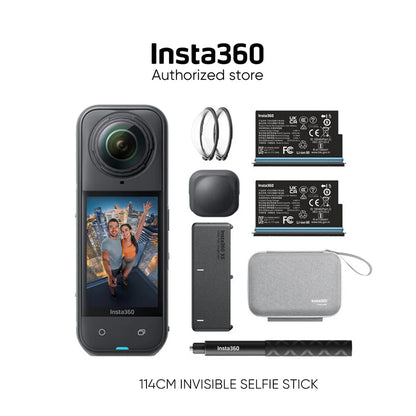 2025 New Arrival - Insta360 X5 360 Action Camera Essentials Bundle New Wind Guard 185 mins Run Time