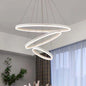 Modern LED pendant lights suitable for bedrooms, living rooms, and dining rooms. Circular ceiling chandelier, home lighting.