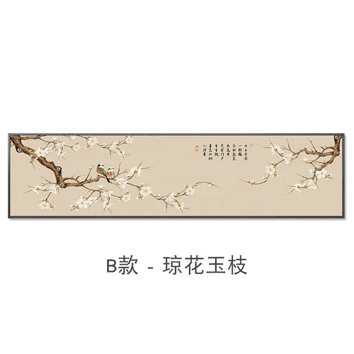 New Chinese Zen Flower and Bird Bedhead Painting Living Room Decoration Painting Sofa Background Wall Mural Painting Home Decor