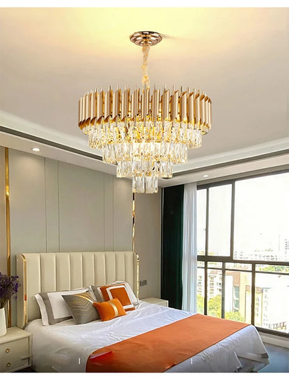 Luxury Modern Crystal Ceiling Chandelier For Living Room Lights Lustre Home Decor Indoor Lighting LED Dining Room Pendant Light