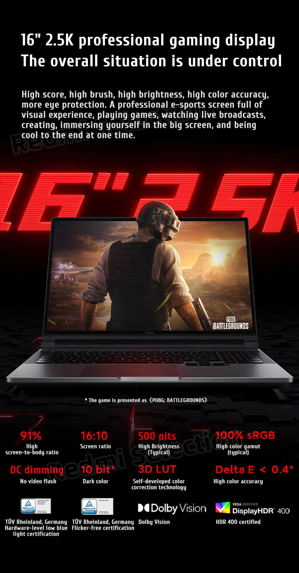 Xiaomi Redmi G Pro Gaming laptop 2024 Core i9-14900HX/i7-14650HX RTX 4060 RAM 16GB/32GB DDR5 1TB SSD 16-inch 240Hz Screen PC