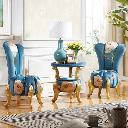 European-Style Leisure Chair Coffee Table Three-Piece Living Room Sofa Couch Balcony Table and Chair Living Room