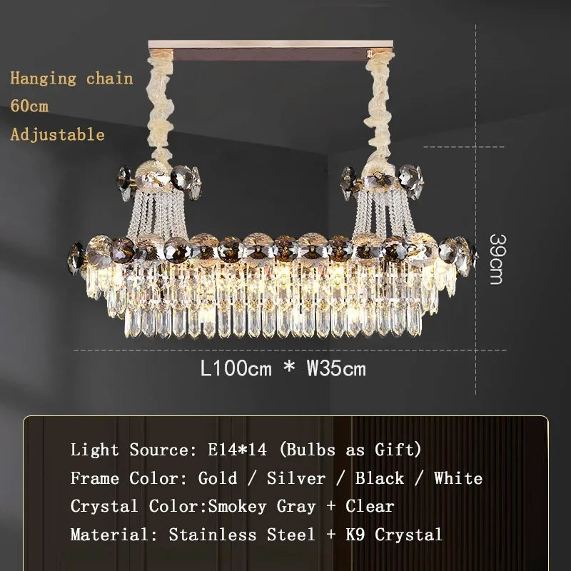 2024 Modern Large Luxury Living Room Chandeliers for Staircase Designer Crystal Pendant Lamps Home Decor Lighting Lustre Fixture