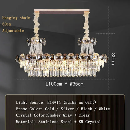 2024 Modern Large Luxury Living Room Chandeliers for Staircase Designer Crystal Pendant Lamps Home Decor Lighting Lustre Fixture