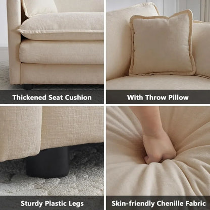 Luxury oversized 3-piece sofa set, 2-piece 2-seater and 1-piece 3-seater sofas, modern and comfortable cloud sofa set
