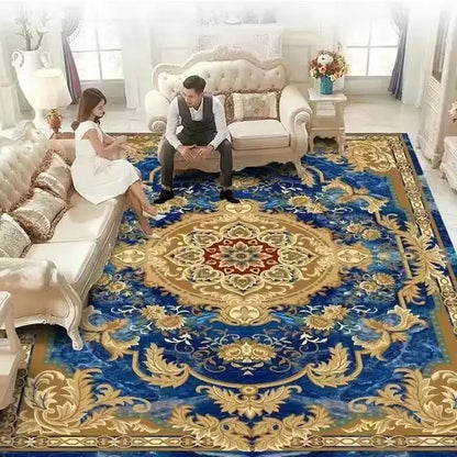 European Red Luxury Carpet Large Living Room Decoration Home Rugs Soft Comfortable Lounge Rug Anti Slip Washable Bedroom Mat