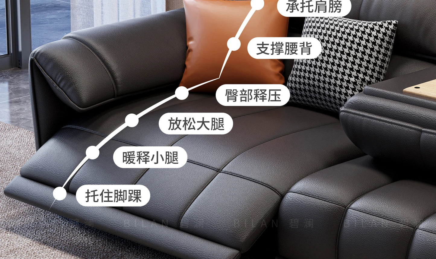Genuine Leather Modern Sofa Chair Living Room Electric Designer Reclining Sofa Italian Loveseat Divano Soggiorno Home Furniture