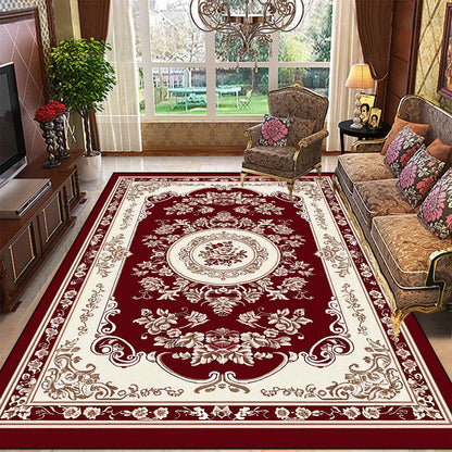 Retro Floral Large Size Carpets Living Room European Decoration Non-slip Sofa Area Rugs for Bedroom Cloakroom Floor Mat Washable