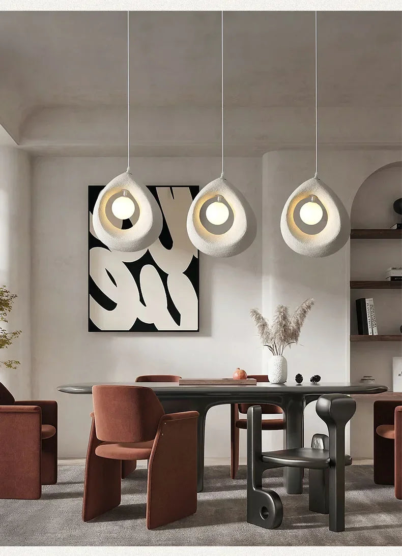 Japanese Wabi Sabi Pendant Lights Minimalist Bedroom Kitchen Island G9 LED Chandeliers Home Decor Living Room Hanging Lamps