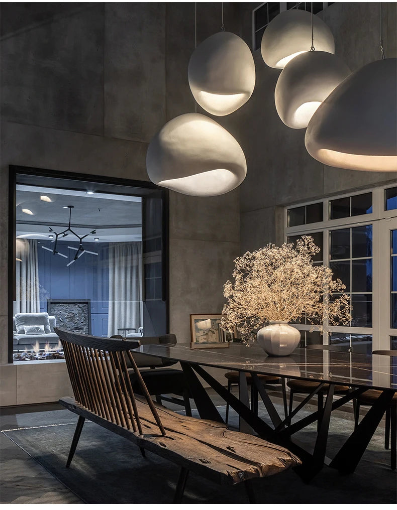 Nordic Wabi Sabi Pendant Lights Modern LED Ceiling Chandelier Lights for Living Room Bedroom Dining Room Home Decor Hanging Lamp