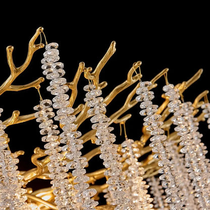 Modern Black Luxury Round Tree Branches Chandelier Lighting for Dining Room Bedroom Table K9 Large Luxury Chandeliers for Loyer