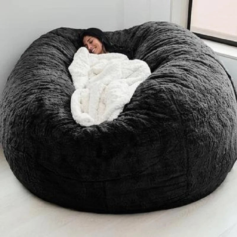 Soft Warm 180*90cm Fur Giant Removable Washable Bean Bag Bed Cover Comfortable Living Room Furniture Lazy Sofa Coat