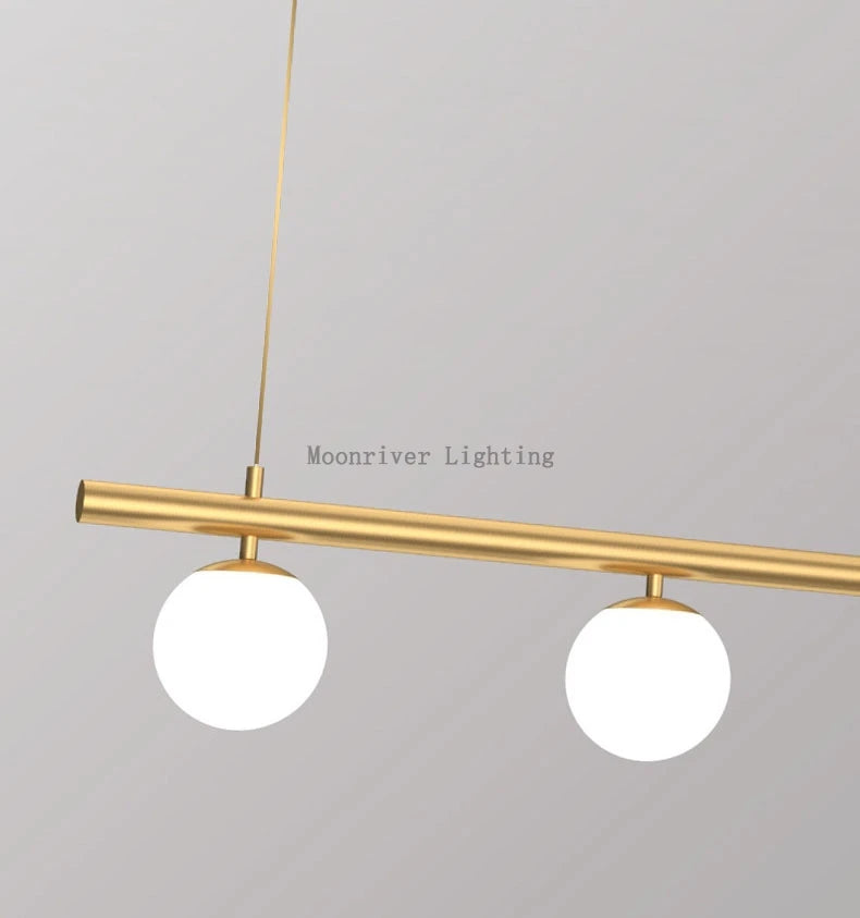 Hanging Lamp for Home LED Modern Minimalist Living Room Chandelier Simple Linear Restaurant Pendant Light Nordic Creative Shop