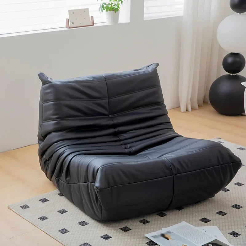 Fireside Chair for Adult Armless Floor Sofa Soft Comfy Lounge Chair Foam Sofa Accent Chair for Living Room Bedroom Bean Bag Sofa