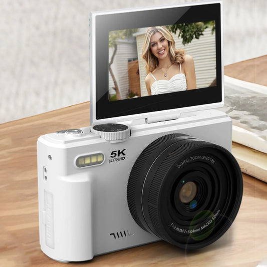 Camera with Flash 18XAF Autofocus Compact High Definition 5K Digital Camera Portable 3 Inch  Screen for Video