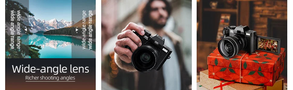 NBD Digital Camera 4K 48MP Autofocus Camera WiFi Photography Support No Battery Use Digital Camera Suitable for Beginners