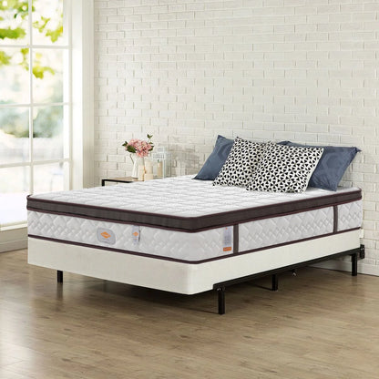Wholesale Bed Mattresses Luxury California King Size Pillow Top Memory Foam Spring Hybrid Mattress
