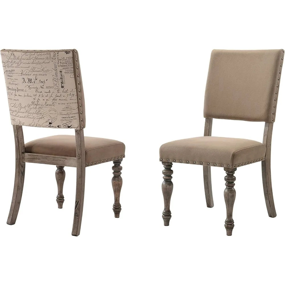 Birmingham 8-Piece Dining Set: Extendable Table with 4 Side Chairs, 2 Armchairs, and a Nailhead Bench, Driftwood Finish