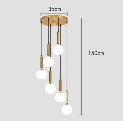Modern ring stairs led lights pendant light lamps for living room led Chandeliers for dining room hanging light indoor lighting