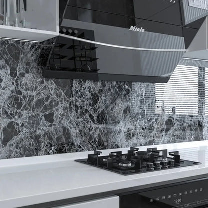 80cm Width Oil Proof Wall Stickers Waterproof Foil Wallpaper Marble Self Adhesive Mould Proof Sticker for Kitchen Bathroom Decor