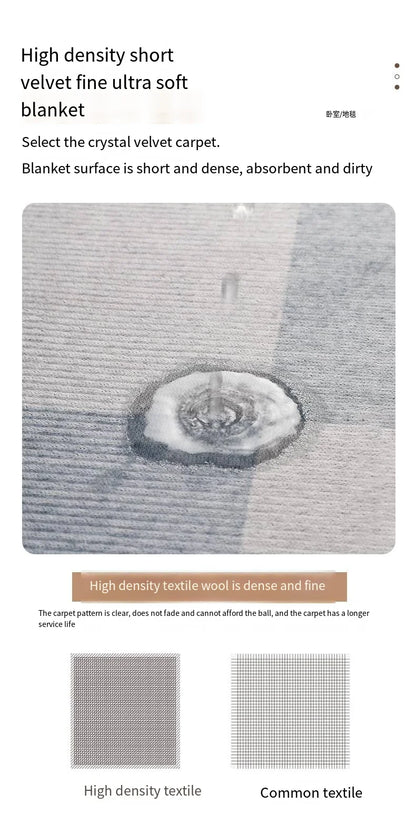 VIKAMA Light Luxury HomeLiving Room Carpet Bedroom Full Sofa Dirt Resistant And easy to care for crystal velvet carpet