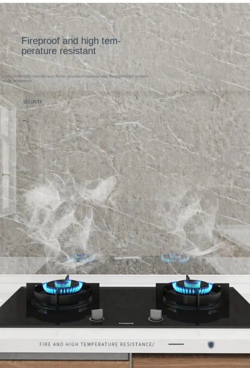 80cm Width Oil Proof Wall Stickers Waterproof Foil Wallpaper Marble Self Adhesive Mould Proof Sticker for Kitchen Bathroom Decor
