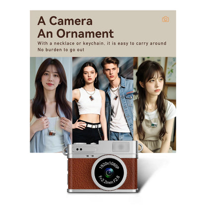 S150 Retro Digital Camera Mini Video Cam Photography Point Camera 1080P Pocket Video Recorder with LED Flash Light for Kids Toys