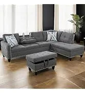 Cars Sofa for Living Room Set 3 Piece Modern Decor Loveseat Set with Arms and Nailhead,Includes Couch and A