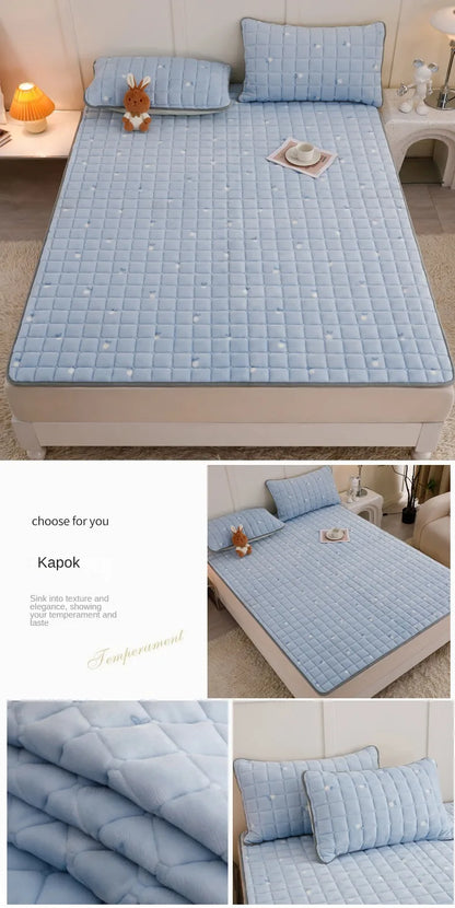 Fleece Topper Mattress Foldable Pad Sleeping Mat on The Floor Tatami Orthopedic Pillow Top Double Bed Bedroom Furniture Futon