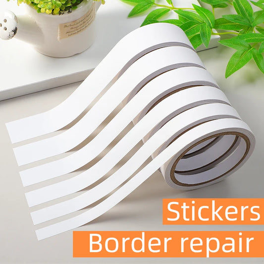 Skin texture ivory white beautiful edge decorative line self-adhesive wallpaper gap ceiling decorative strip Yin corner line wal