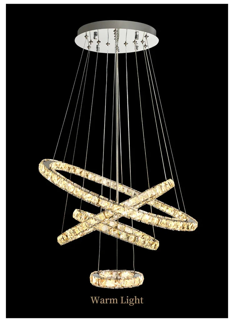 2024 Modern Crystal Ceiling Hanging Chandeliers for Living Dining Table Room Bedroom Lamps Home Decorations Pendant Light Lustre