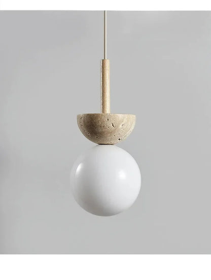 Cream Style Pendant Lamp Bedroom Bedside Led Chandelier Stone Wood Light Designer Bauhaus Medieval Restaurant Bar Small Lights