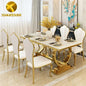 Modern Home Dining Room Furniture Dinning Room Table Luxury Stainless Steel Marble Dining Tables