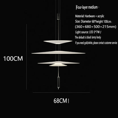 Modern Flying Saucer LED Pendant Lights Personality Home Decor Hanging Lamp Dining Table Bar Living Room Artistic UFO Chandelier