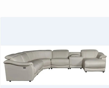 Italian Leather Furniture Set Living Room Electric Motion Sectional Power Recliner Sofa