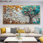 Abstract 3D Bule Flower Tree Poster and Prints Modern Canvas Painting Wall Art Pictures for Living Room Home Decor No Frame
