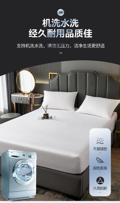 Waterproof Fitted Sheet Single Double Queen Size Mattress Cover Solid Color Fit Sheet 80x200 180x200 With Elastic Band Bed Sheet