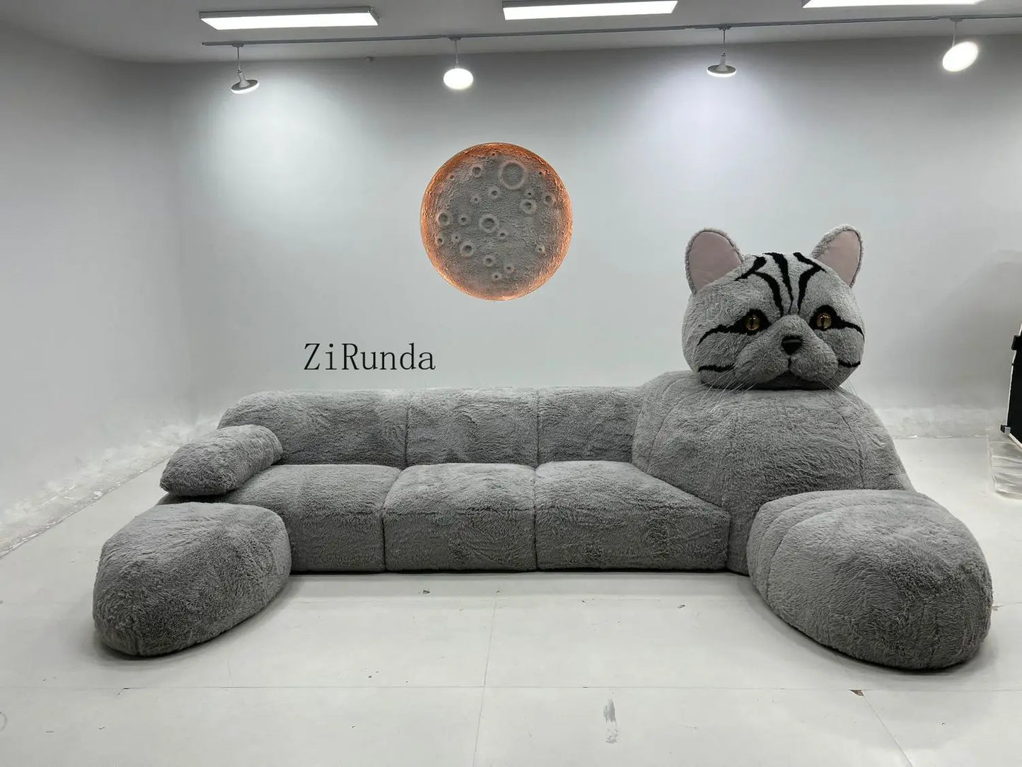 Cat-shaped cartoon animal sofa living room creative size apartment fabric plush sofa