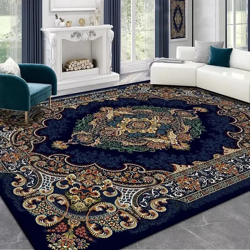 Vintage Persian Red Carpet Living Room High-end Luxury American Hairless Tea Table Rug Bedroom Bed End Anti-slip Large Area Mat
