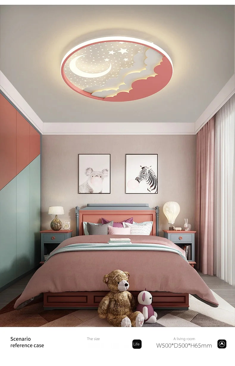 SANDYHA Nordic Children LED Ceiling Lamp Lantern Nursery Bedroom Kids Room Lustres Lampara Techo Para Quarto Home Decor Lighting