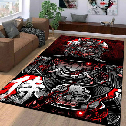 15 Size Samurai Spirits Pattern Rug Carpet for Living Room Bathroom Mat Creative Doormat Carpet for Bedroom Home Decor Play Mat