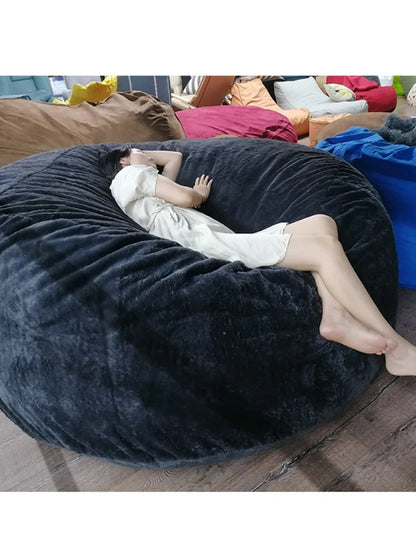 Soft Warm 180*90cm Fur Giant Removable Washable Bean Bag Bed Cover Comfortable Living Room Furniture Lazy Sofa Coat