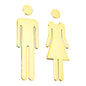 Black Gold Color Toilet Sign Plate Brass Wash Room Door Wall Label Sticker Wc Holder Signage Board