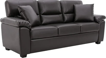 Morden Fort white leather love seat and sofa set, modern luxury and comfy furniture sleeper pouches for living room, apartment,
