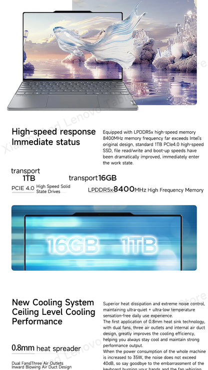 Lenovo Laptop Thinkbook X 2024 AI 13.5“ 2.8K 120Hz Intel Core Ultra 5 125H/Ultra 9 185H 16G/32GB 8400MHz RAM PCIE4.0 Notebook PC