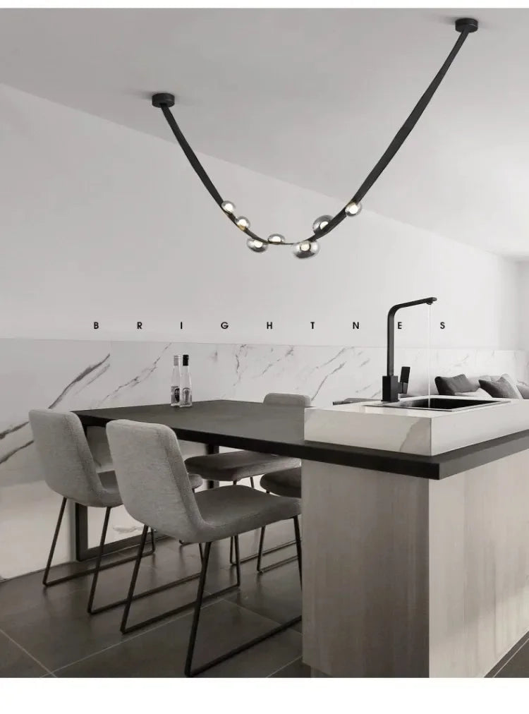 Modern Minimalist Restaurant Gray Decorative Chandelier Nordic Art Designer Villa Duplex Suspended Living Room Staircase Chandel